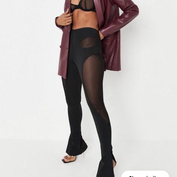Mesh Insert Fit And Flare Leggings 